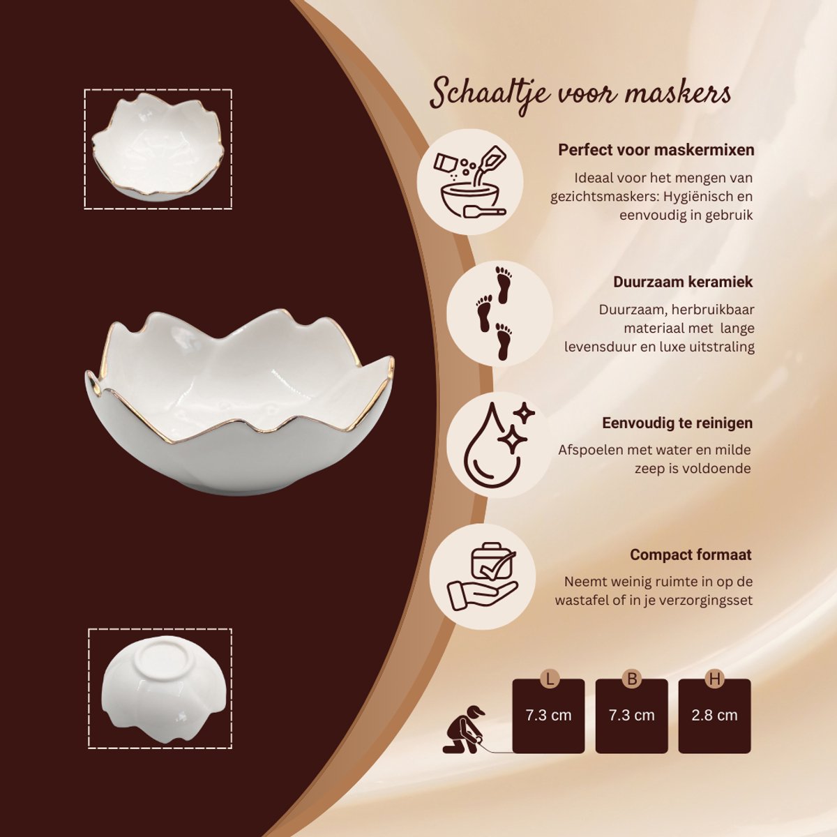 4-piece Skincare Tools | Mask Applicator, Cream Spatula, Mixing Bowl and Face Cloth