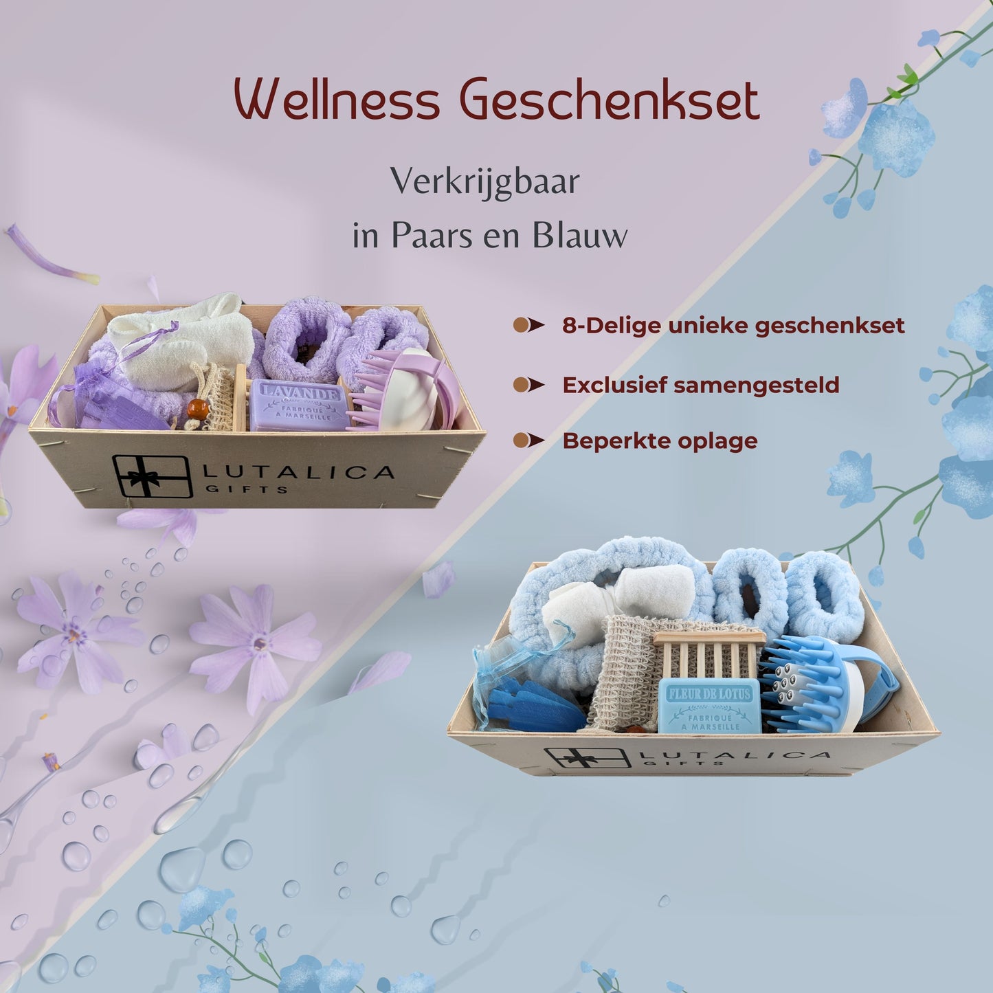A Moment for Myself Wellness Set for Relaxation and Cleansing | 8-Piece Set (Purple or Blue)