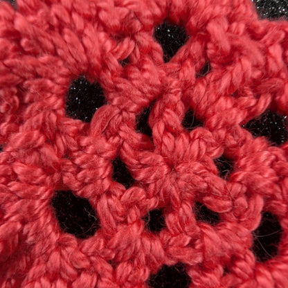 Flower Shape Crochet Earrings – Handmade by Lutalica. Coral. Gift-ready packaging. 6cm x 6cm