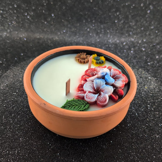 Earth- scented candle made in vintage Terracotta Bowl-1 video