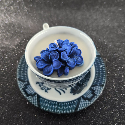 Vintage Teacup Scented Candle – Blue Birds. Scent: Lutalica Spa Day.
